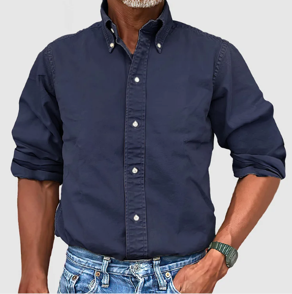 Marek – Męska koszula bawełniana z kołnierzykiem button-down