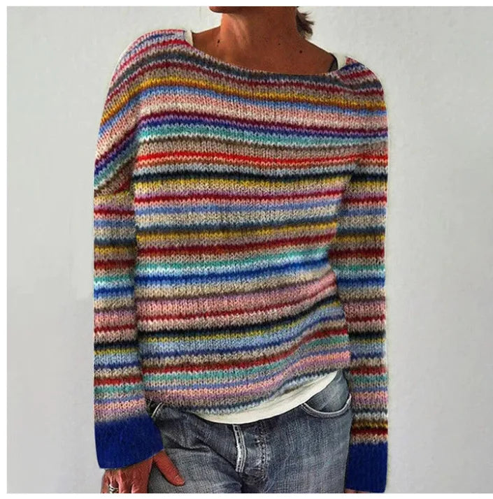 Aneta – Sweter damski z gradientowym wzorem inspirowanym naturą
