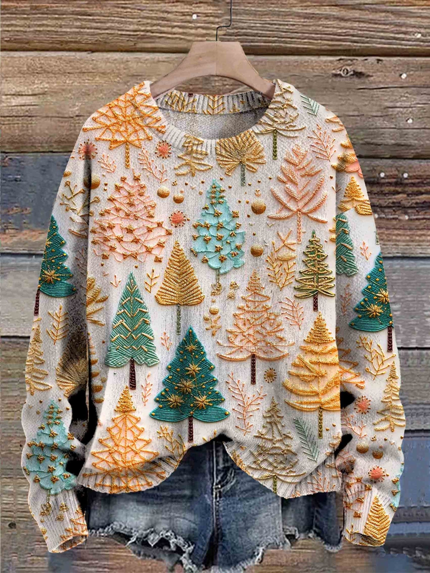 Lena – Damski sweter świąteczny z zimowym motywem