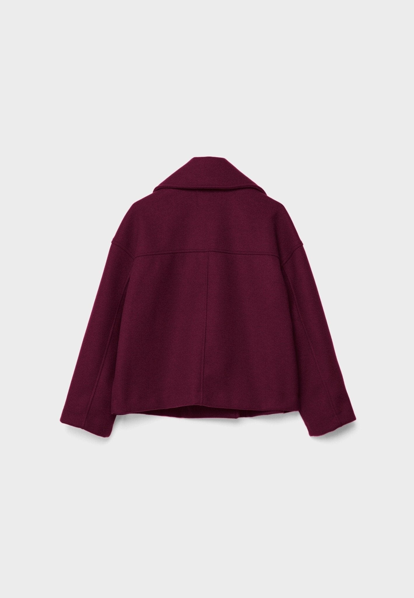 Zofia – Krótki Wełniany Płaszcz Damski Oversize