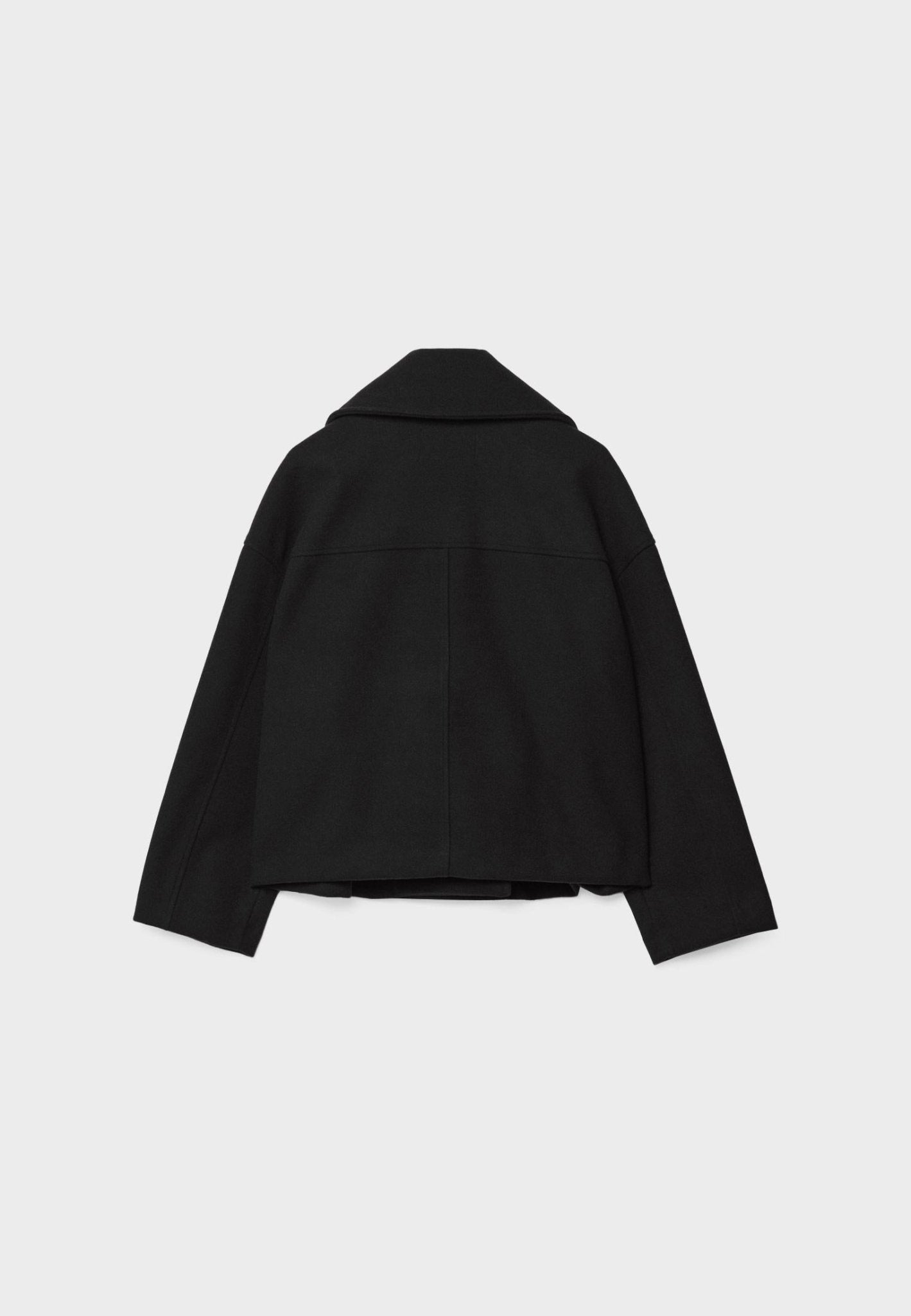 Zofia – Krótki Wełniany Płaszcz Damski Oversize