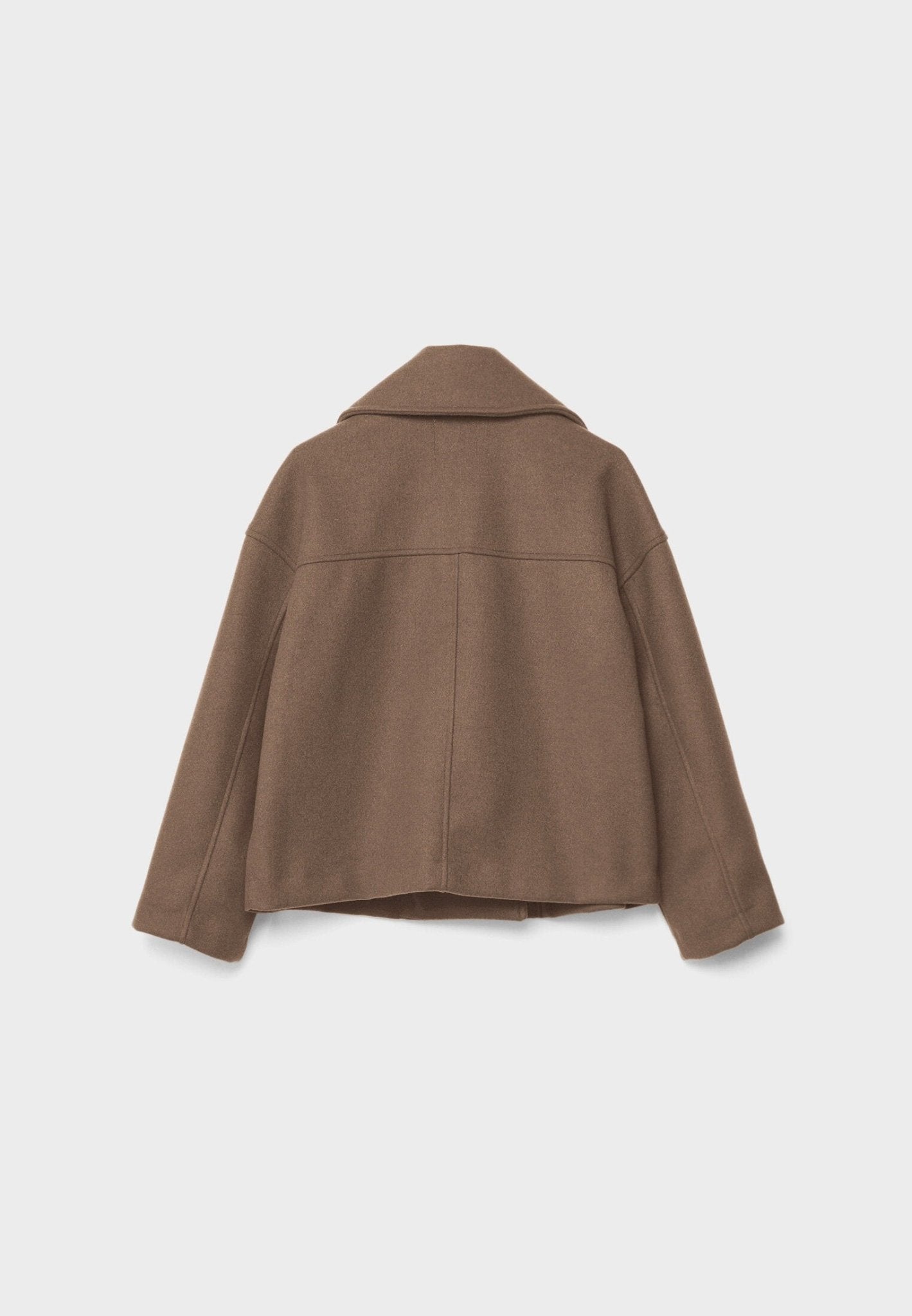 Zofia – Krótki Wełniany Płaszcz Damski Oversize