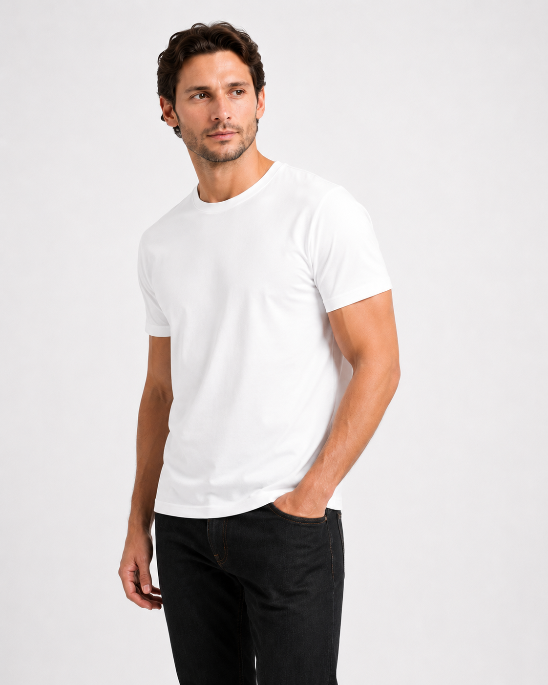 Regular Fit Crew Neck Cotton T-Shirt - Image 1