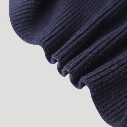 Lydia – Sweter z denimowym wykończeniem i długim rękawem