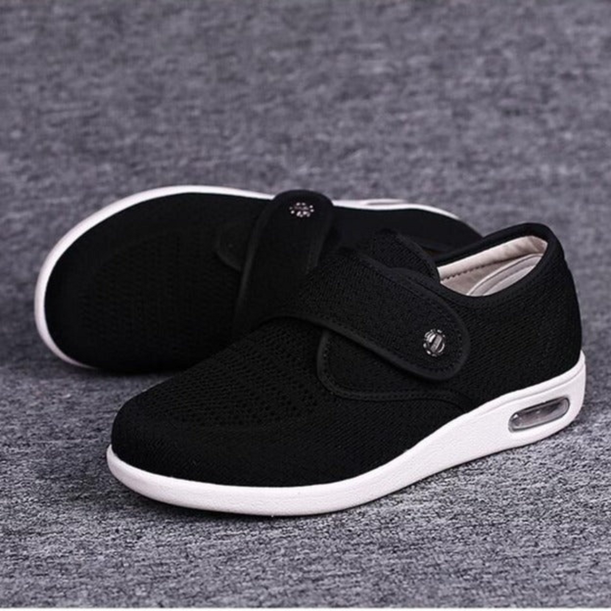 Damskie buty na rzepy - Szeroki krój i komfortowy materiał - J&B - 1 - Nowa-aura