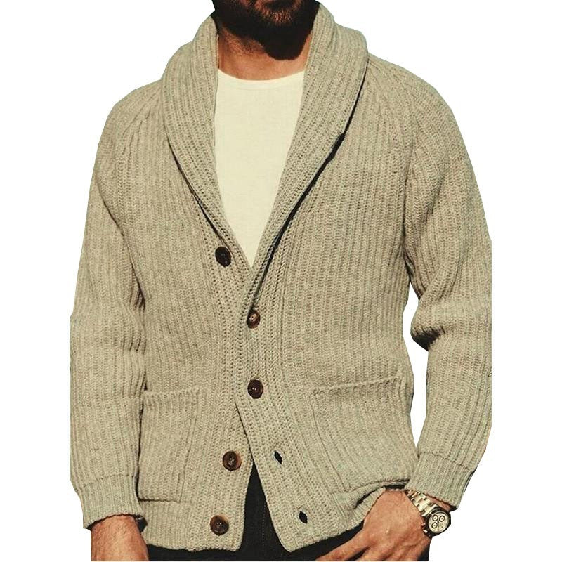 Cardigan męski z szerokim kołnierzem i guzikami | N&W - 6 - Nowa-aura