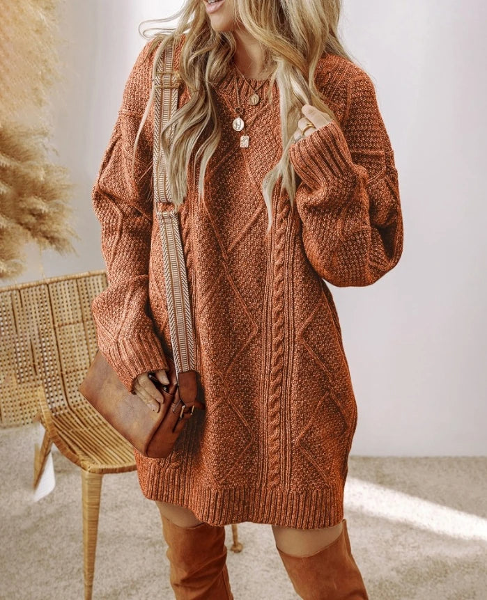 Pullover damski w oversize'owym fasonie z wyjątkowym wzorem | N&W - 10 - Nowa-aura