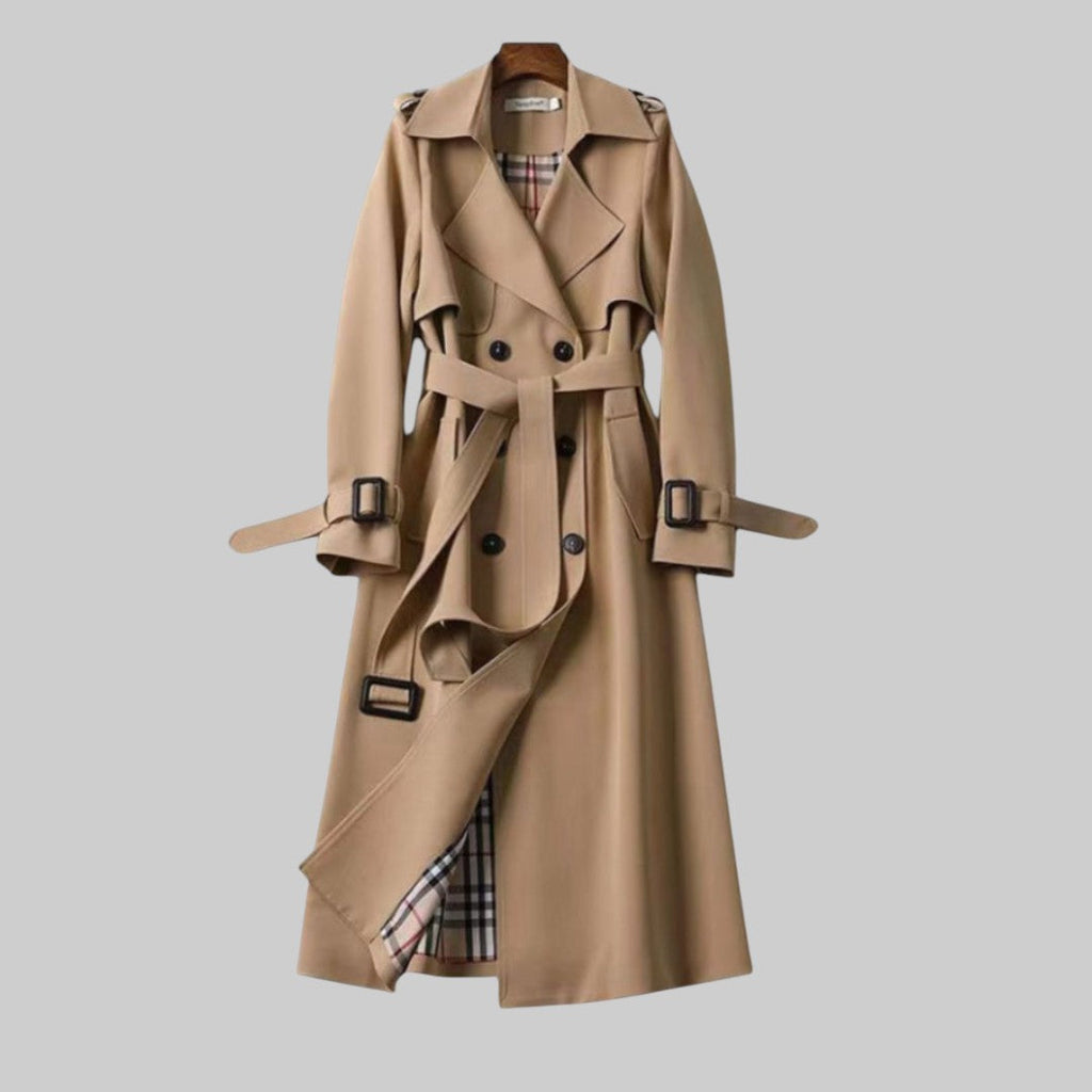 Trench Coat Damski z taliowanym krojem i eleganckimi detalami | N&W - 1 - Nowa-aura