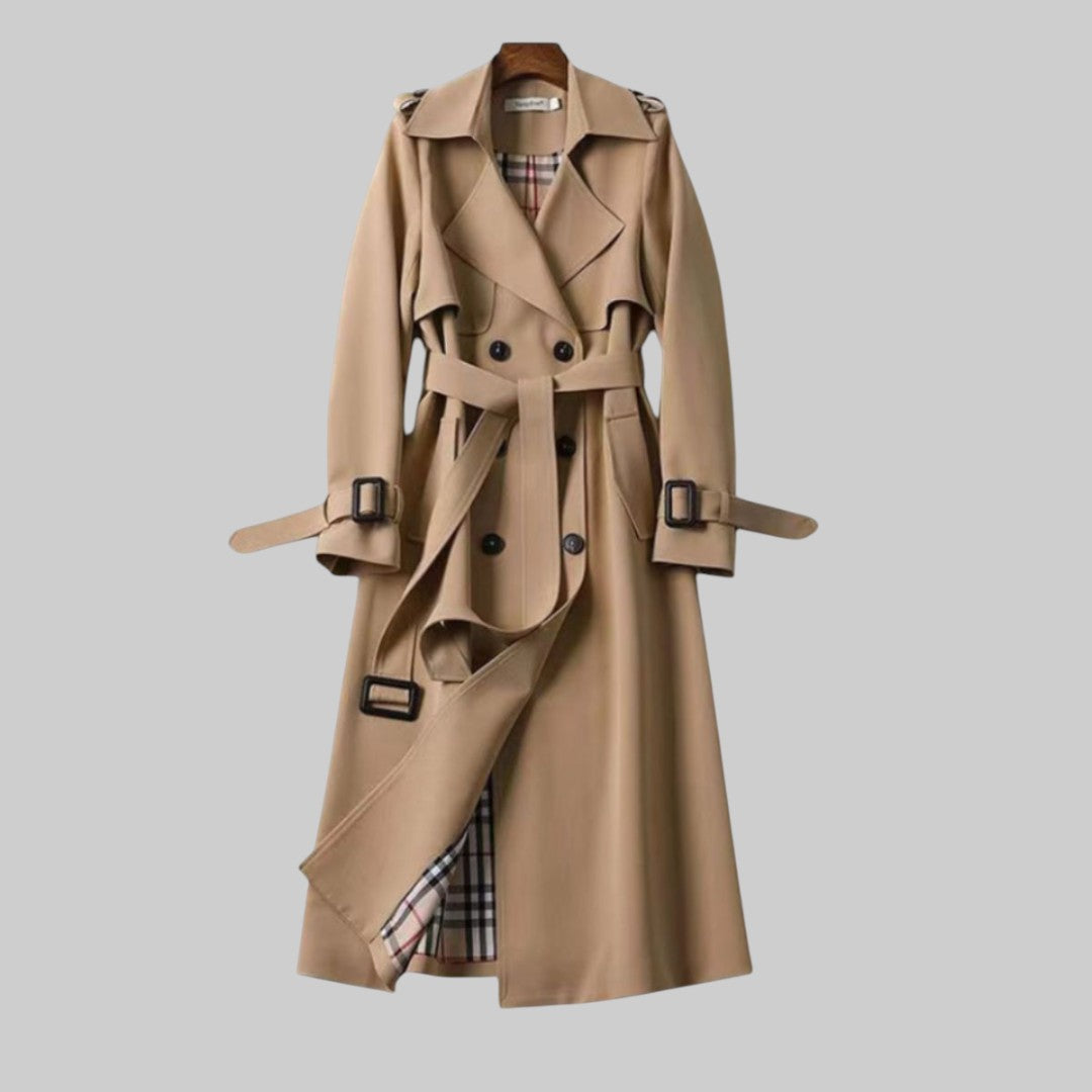 Trench Coat Damski z taliowanym krojem i eleganckimi detalami | N&W - 1 - Nowa-aura