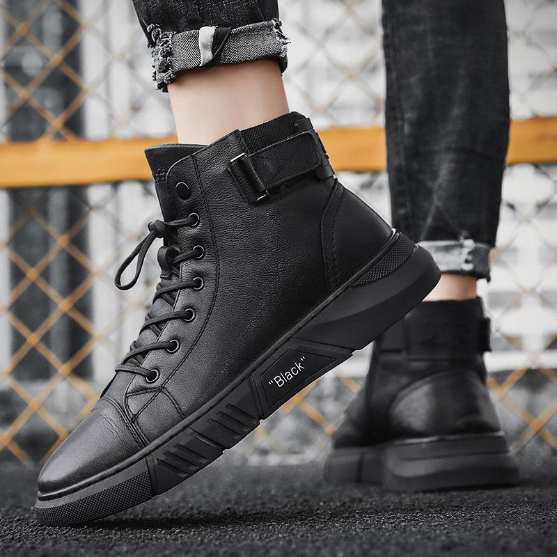 Męskie sneakersy typu high-top z klasycznym sznurowaniem i modnym akcentem | N&W - 2 - Nowa-aura