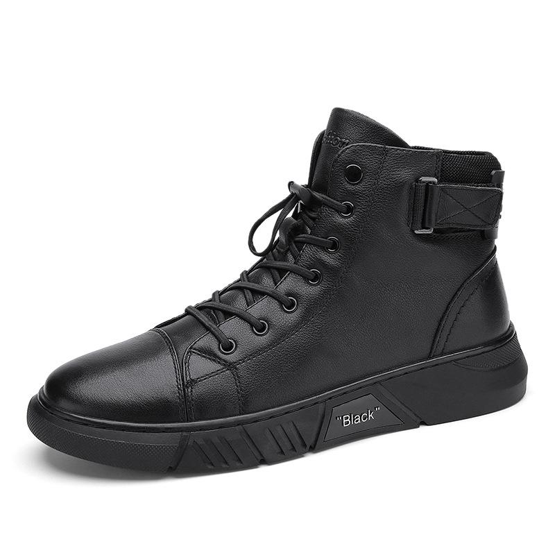 Męskie sneakersy typu high-top z klasycznym sznurowaniem i modnym akcentem | N&W - 5 - Nowa-aura