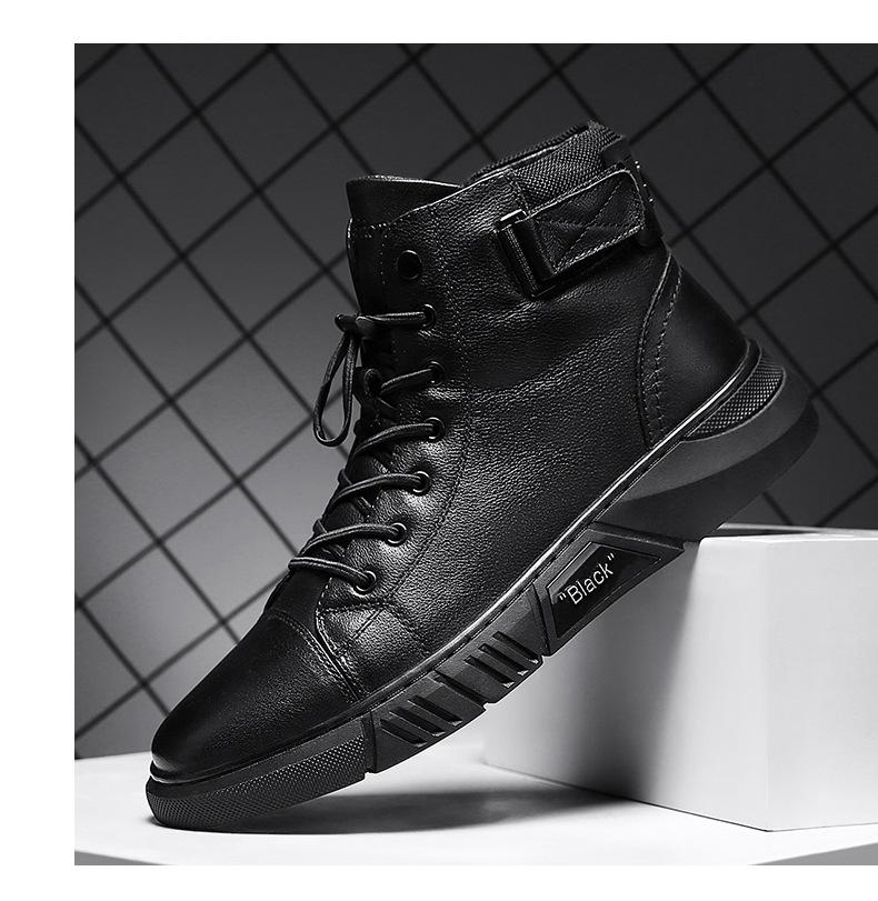 Męskie sneakersy typu high-top z klasycznym sznurowaniem i modnym akcentem | N&W - 6 - Nowa-aura