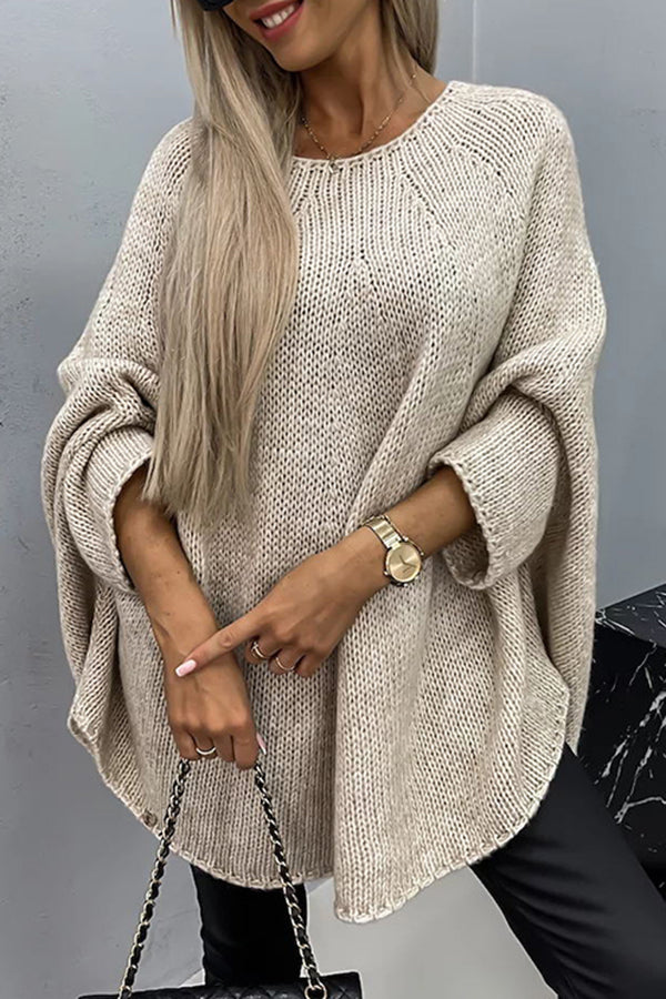 Pullover damski z obszernym krojem i rękawami Batwing | N&W - 1 - Nowa-aura