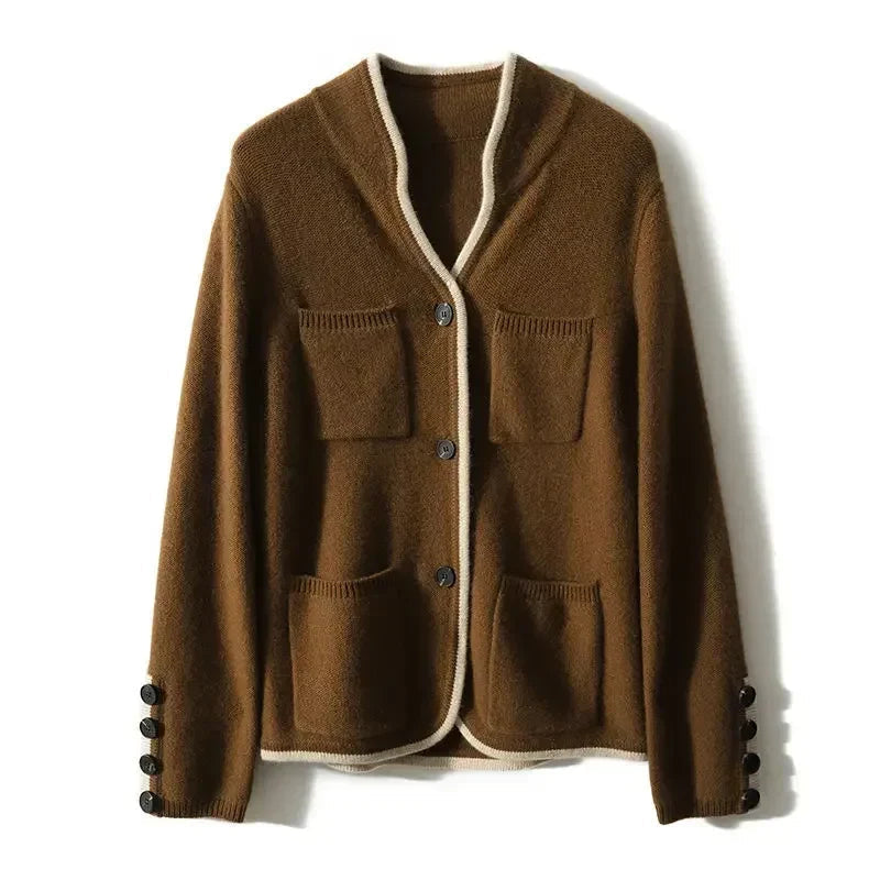 Cardigan damski z guzikami i kieszeniami | N&W - 3 - Nowa-aura