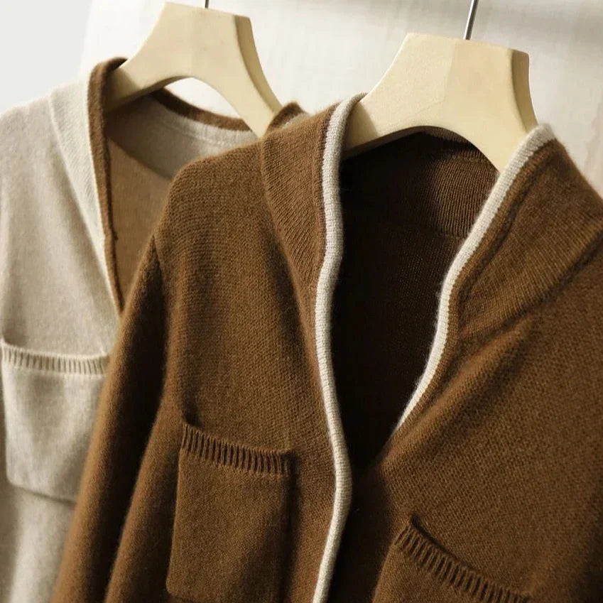 Cardigan damski z guzikami i kieszeniami | N&W - 10 - Nowa-aura