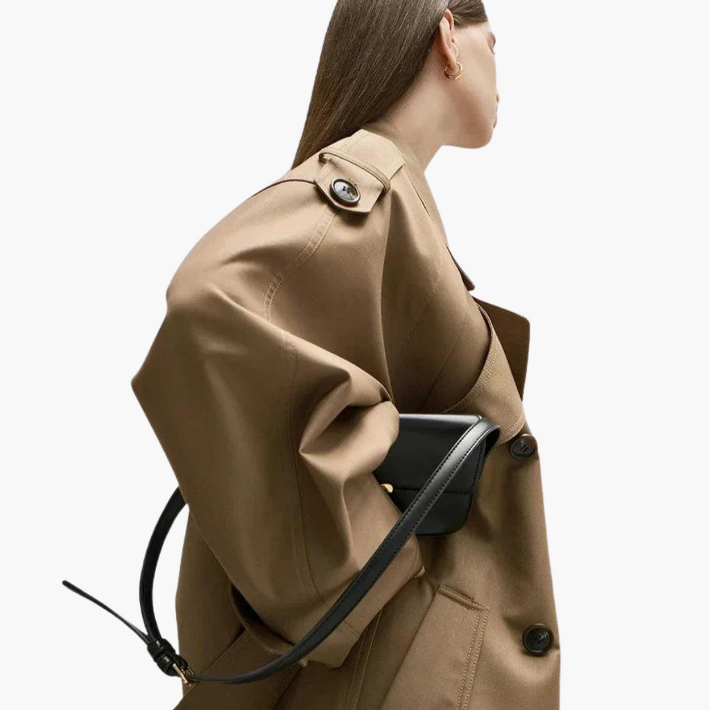 Trenchcoat damski z luźnym krojem i eleganckimi detalami | N&W - 2 - Nowa-aura