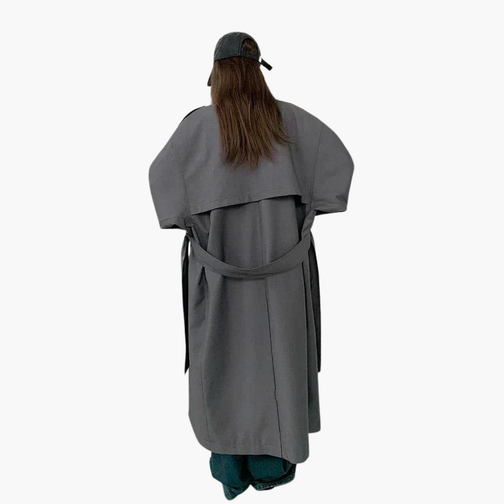 Trenchcoat damski z luźnym krojem i eleganckimi detalami | N&W - 4 - Nowa-aura