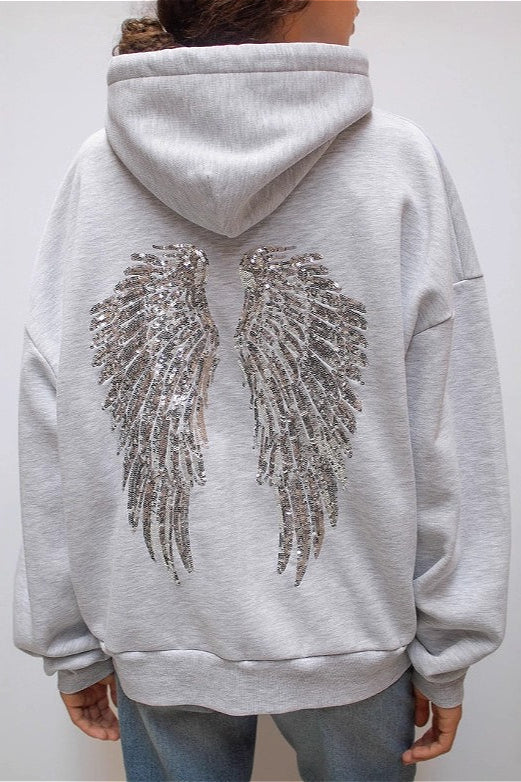 Hoodie Damski z Kapturem i Efektownym Wzorem | N&W - 4 - Nowa-aura