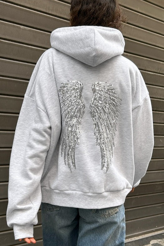 Hoodie Damski z Kapturem i Efektownym Wzorem | N&W - 5 - Nowa-aura