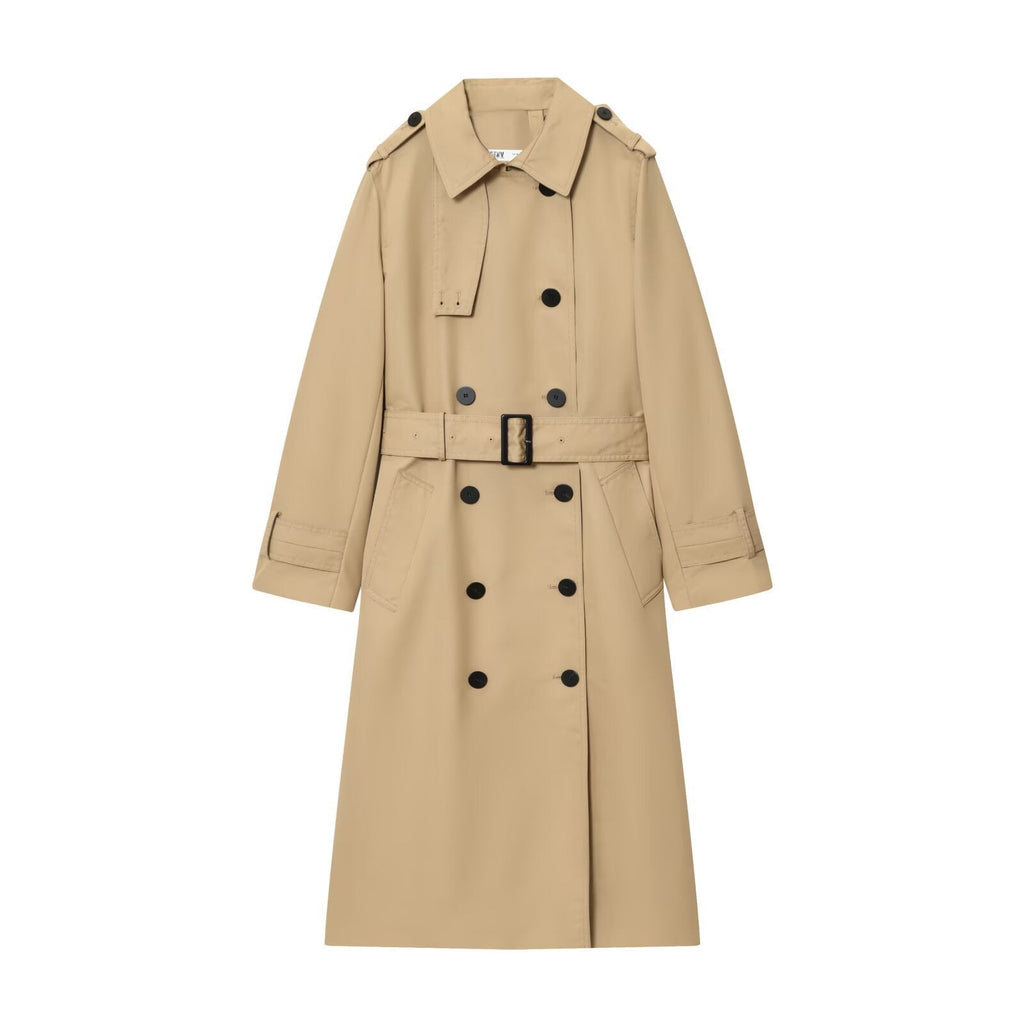 Trenchcoat Damski z Odpinanym Paskiem i Podwójnym Zapięciem | N&W - 1 - Nowa-aura