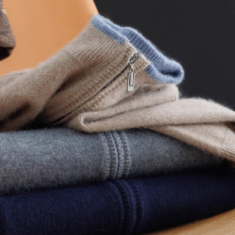Sweter męski z zamkiem błyskawicznym i stójką | N&W - 11 - Nowa-aura
