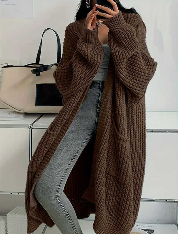 Cardigan damski o luźnym kroju z kieszeniami | N&W - 1 - Nowa-aura