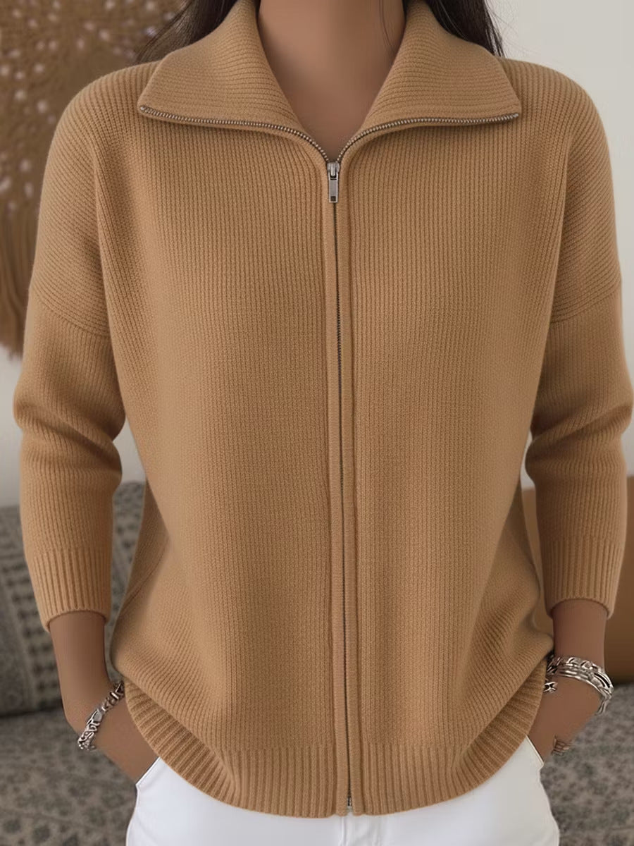 Damski cardigan z zamkiem i stójką | N&W - 4 - Nowa-aura