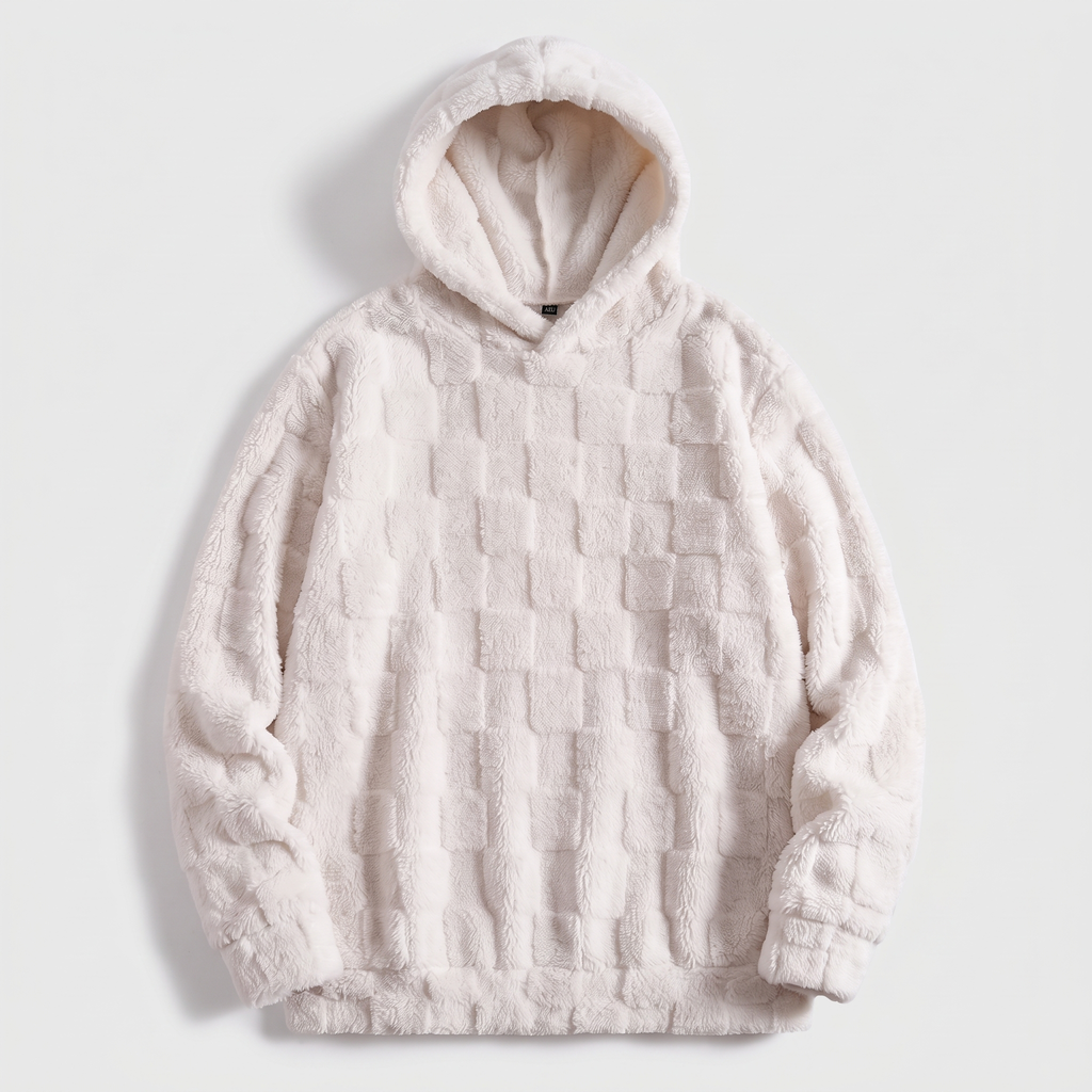 Hoodie damski z kapturem i strukturalnym wzorem | N&W - 2 - Nowa-aura