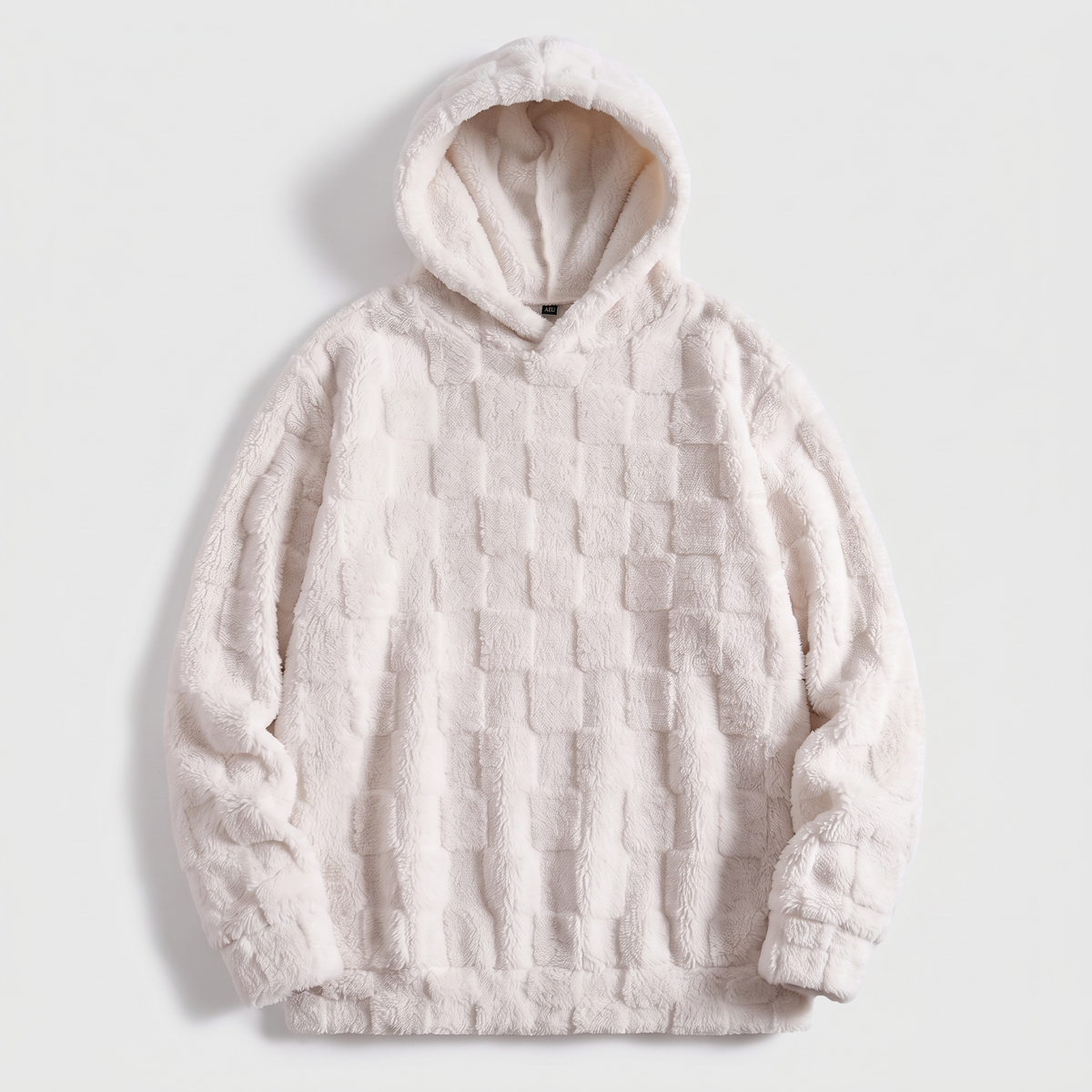 Hoodie damski z kapturem i strukturalnym wzorem | N&W - 2 - Nowa-aura
