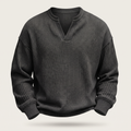 Pullover męski z dekoltem w serek i strukturalnym wzorem | N&W - 5 - Nowa-aura