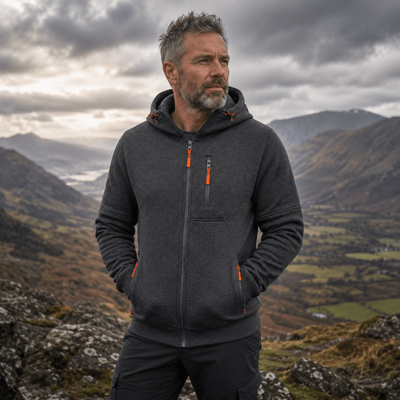 Hoodie męski z regulowanym kapturem i kieszeniami | N&W - 4 - Nowa-aura