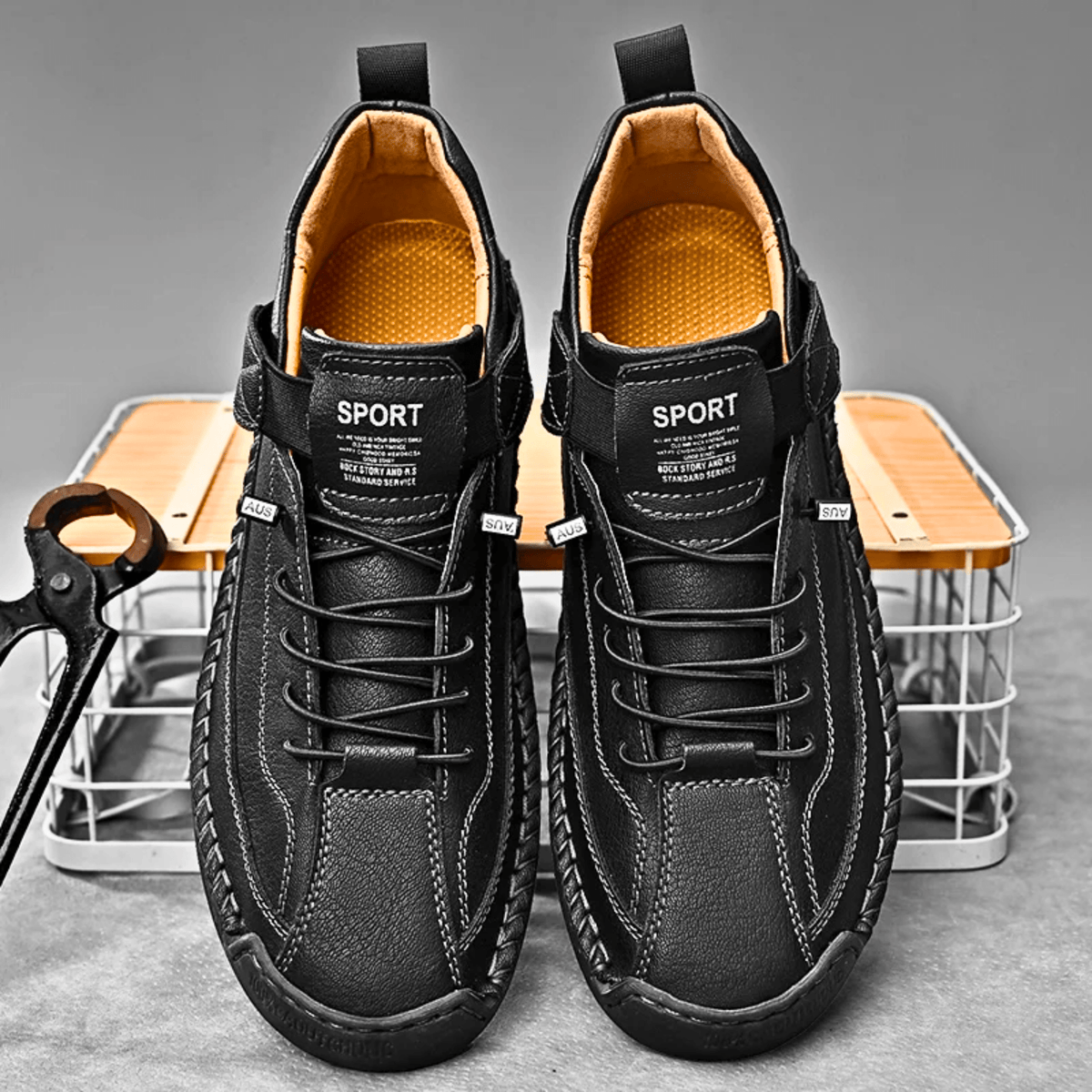 Męskie Buty Casual z wygodnym zapięciem na rzep i sportowym fasonem | N&W - 9 - Nowa-aura