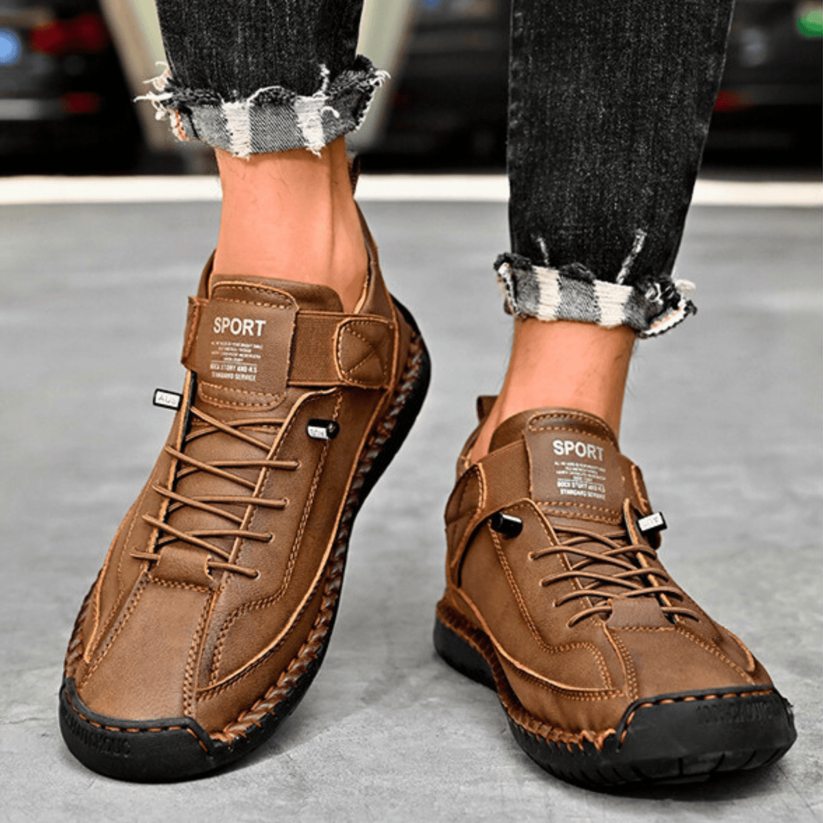 Męskie Buty Casual z wygodnym zapięciem na rzep i sportowym fasonem | N&W - 18 - Nowa-aura