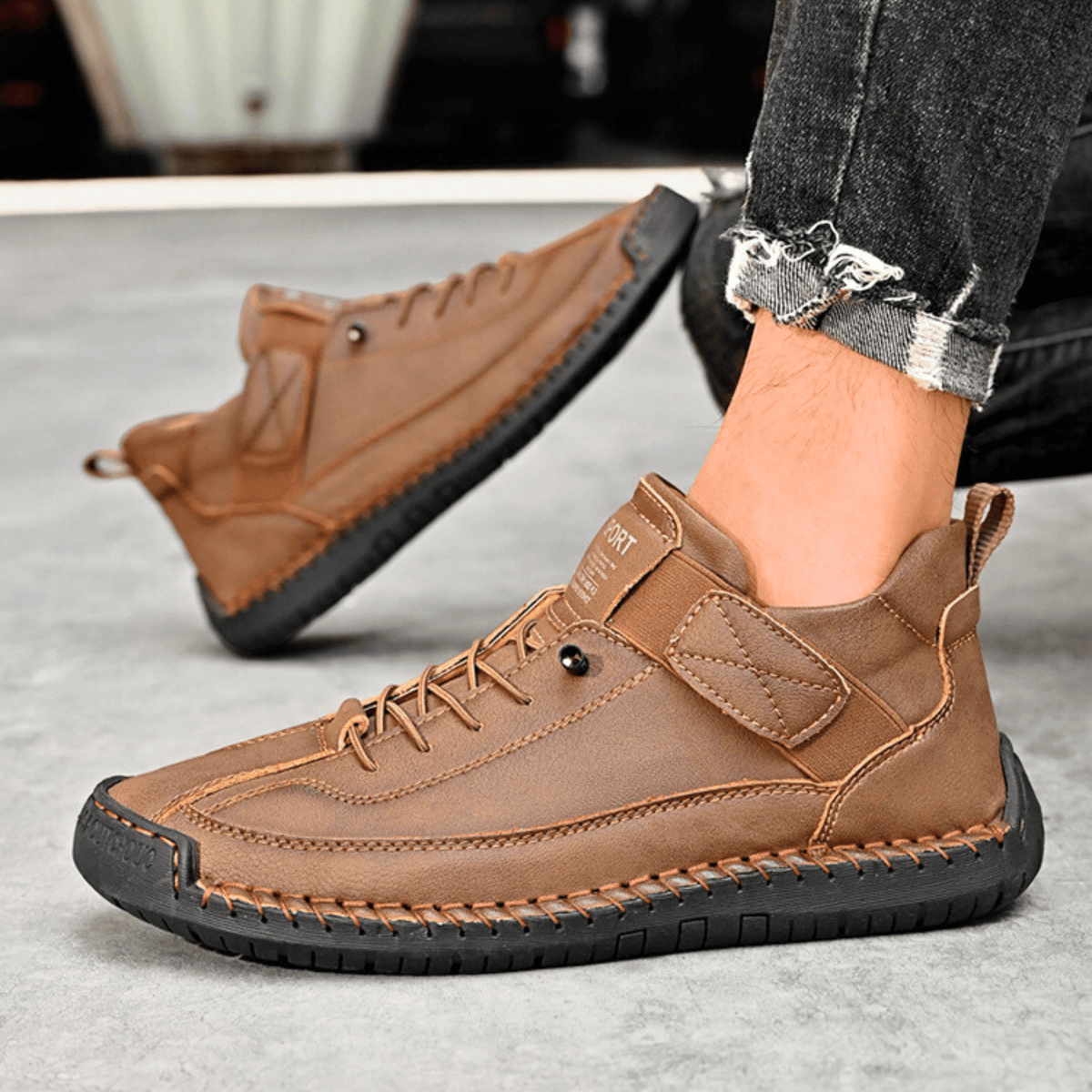 Męskie Buty Casual z wygodnym zapięciem na rzep i sportowym fasonem | N&W - 20 - Nowa-aura