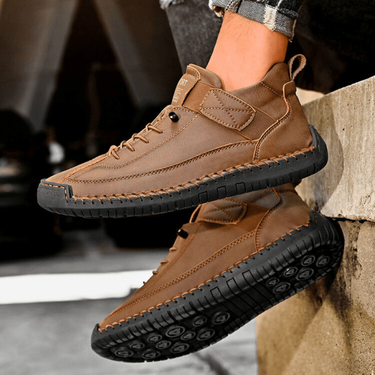 Męskie Buty Casual z wygodnym zapięciem na rzep i sportowym fasonem | N&W - 21 - Nowa-aura