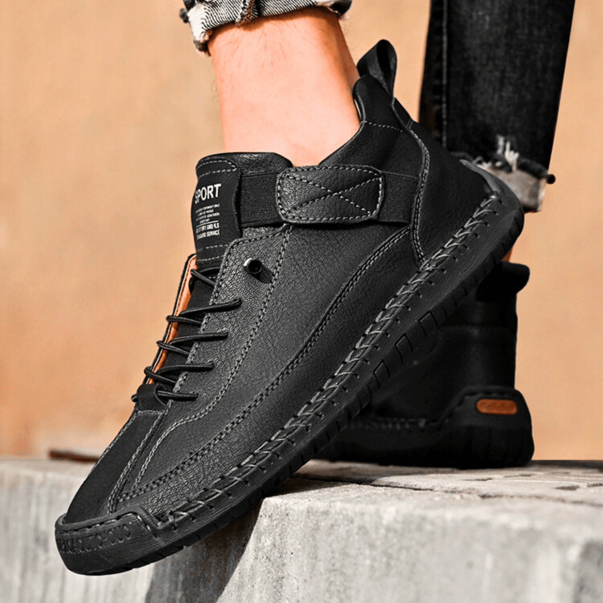 Męskie Buty Casual z wygodnym zapięciem na rzep i sportowym fasonem | N&W - 23 - Nowa-aura