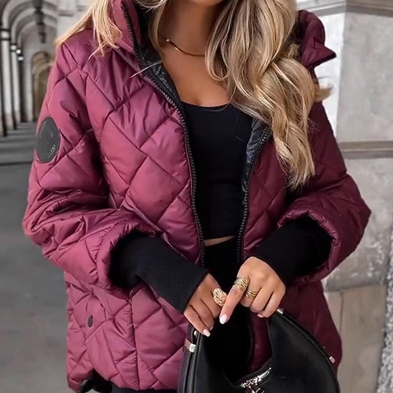Kurtka damska z kapturem i nowoczesnym pikowaniem | N&W - 1 - Nowa-aura