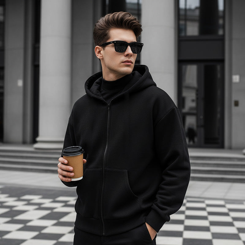 Hoodie męski z kapturem i dużą kieszenią | N&W - 2 - Nowa-aura