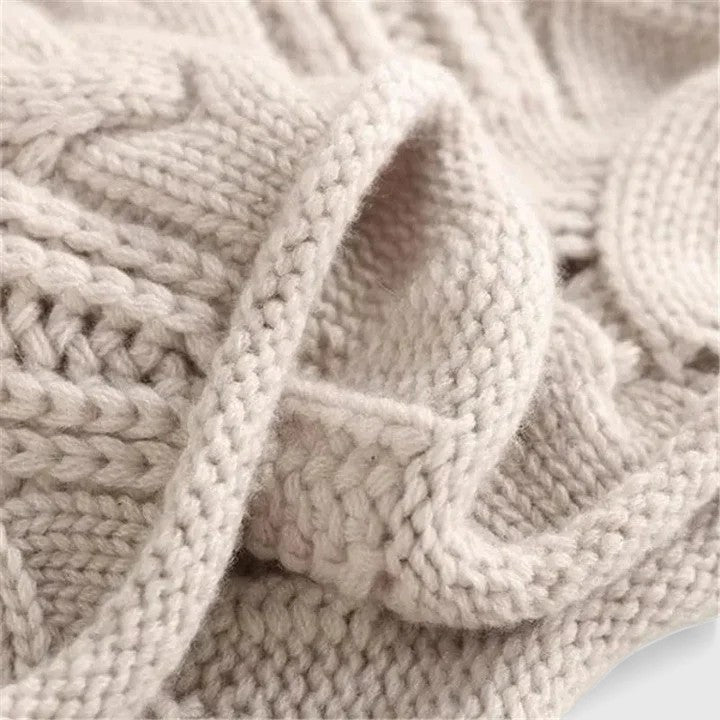 Pullover damski z kołnierzem stójkowym i warkoczowym wzorem | N&W - 5 - Nowa-aura