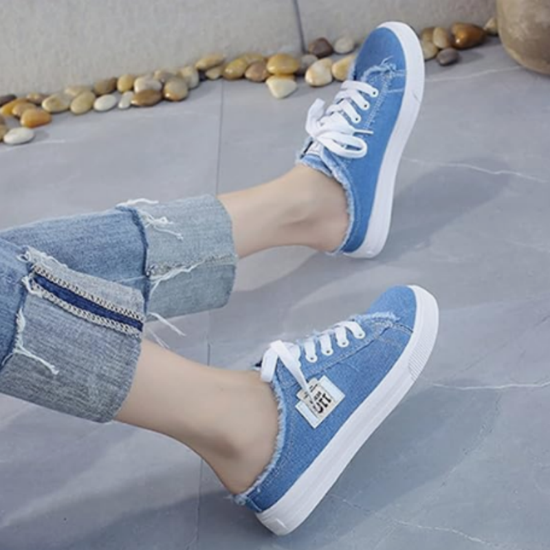 Sneakersy damskie z odkrytą piętą i przetarciami | N&W - 3 - Nowa-aura