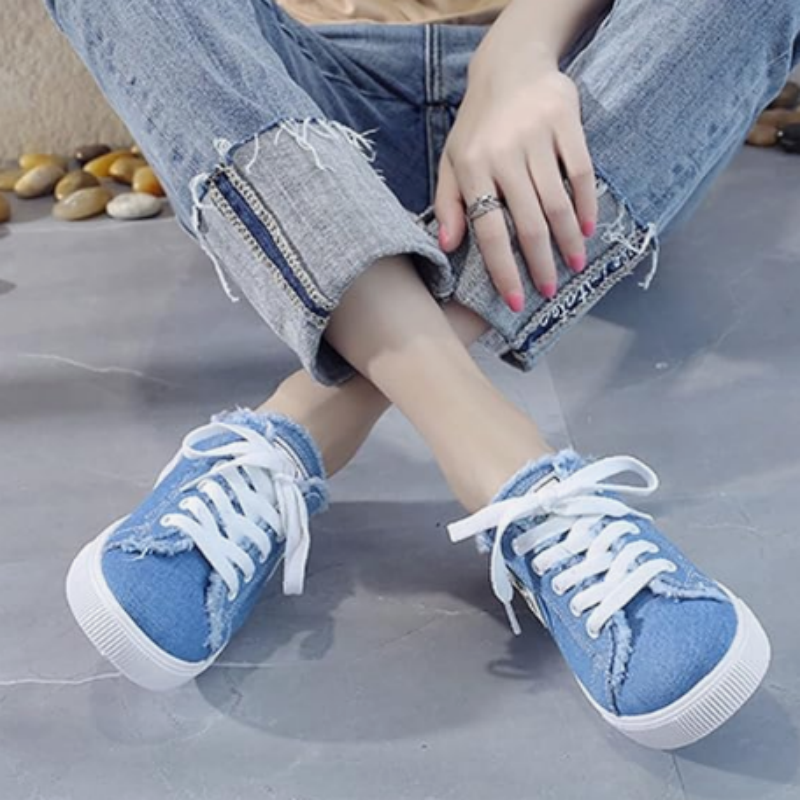 Sneakersy damskie z odkrytą piętą i przetarciami | N&W - 4 - Nowa-aura