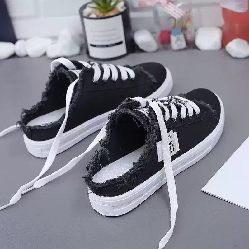 Sneakersy damskie z odkrytą piętą i przetarciami | N&W - 5 - Nowa-aura