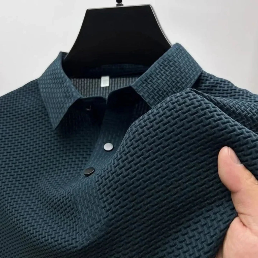 Sebastian – Textured Short Sleeves Polo Shirt - Image 3