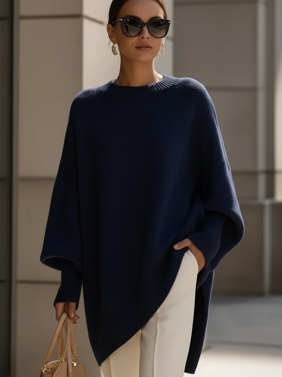 Isabella – Elegancki oversize’owy sweter asymetryczny damski