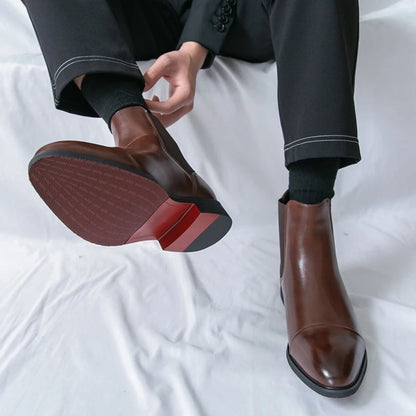 Daniel – Eleganckie Męskie Botki Skórzane na Sezon Jesienno-Zimowy