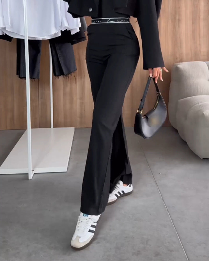 Julia – Stylish Straight Trousers with Zip Blazer - Image 8