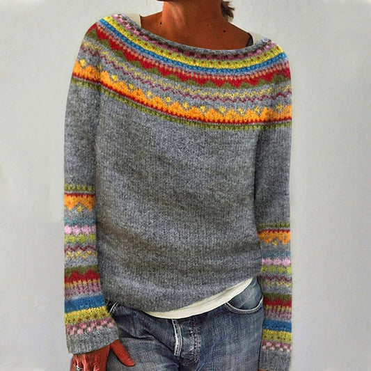 Aneta – Sweter damski z gradientowym wzorem inspirowanym naturą
