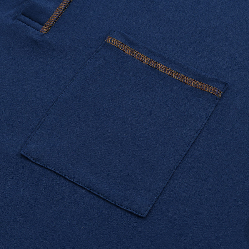 Noah – Męski casualowy bawełniany t-shirt z kołnierzykiem typu henley