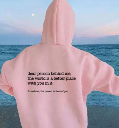 Klara – Damska bluza z kapturem oversize z nadrukiem