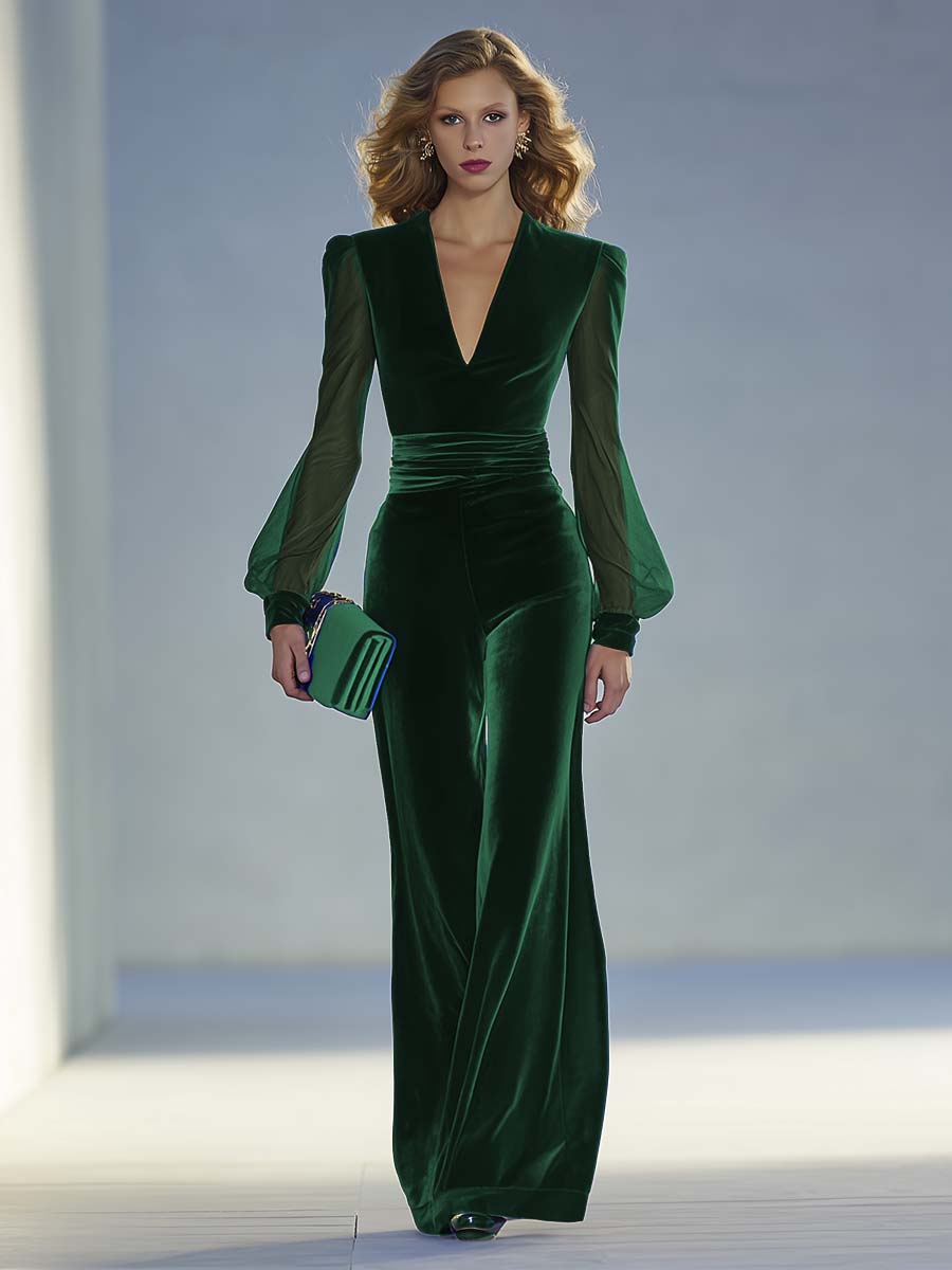 Elena – Elegancki kombinezon z długimi rękawami